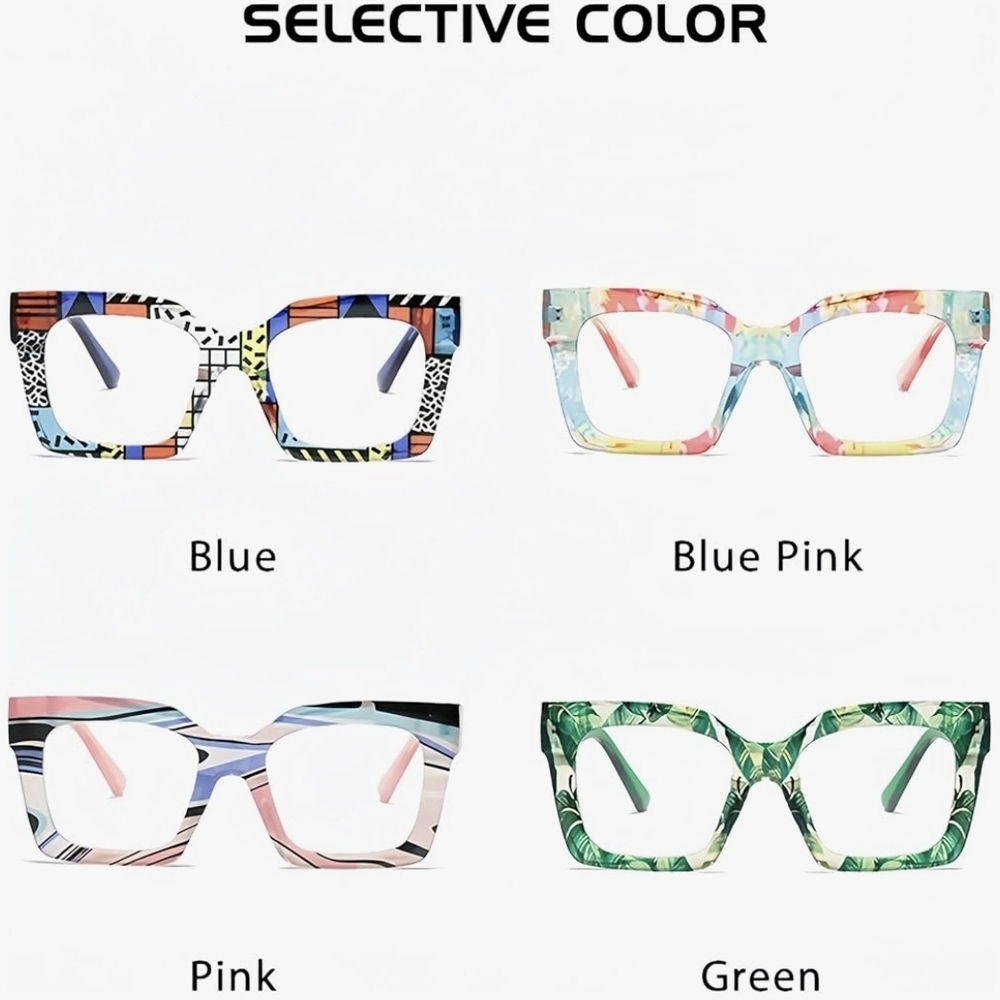 NEW Green Multicolor Leaf Oversized Fashion Glasses - Picture 10 of 11